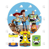 Allenjoy Toy Story Theme Birthday Party Decoration Round Circle Backdrop Cover Plinth Cylinder Pedestal Cover