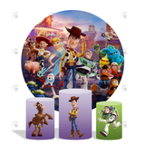 Allenjoy Toy Story Theme Birthday Party Decoration Round Circle Backdrop Cover Plinth Cylinder Pedestal Cover