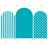 Allenjoy Turquoise Polka Dot Stripe Birthday Baby Shower Party Arch Backdrop Wall Cloth Cover