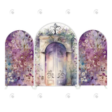 Allenjoy Watercolor Purple Flower Door Gate Birthday Party Arch Backdrop Wall Cloth Cover