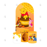 Allenjoy Winnie The Poor Birthday Party Decoration Arch Backdrop Cover Plinth Cylinder Pedestal Cover