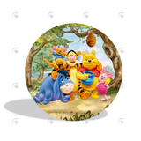 Allenjoy Winnie The Poor Theme Birthday Party Decoration Round Circle Backdrop Cover Plinth Cylinder Pedestal Cloth Cover