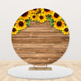 Allenjoy Wood Round Cover Backdrop, Rustic Wood Circle Fabric Cover - Allenjoystudio