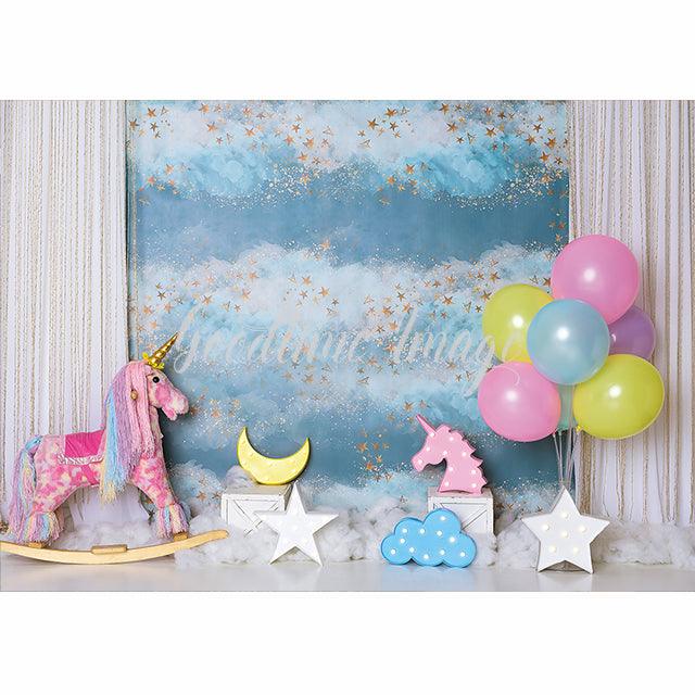 Allenjoy Twinkle Little Star Unicorn Backdrop for Kids Birthday Newborn - Allenjoystudio
