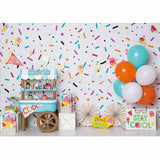 Allenjoy Ice Cream Colorful Sprinkle Treat YO' SELF Summer Backdrop for Kid's Birthday Baby Shower