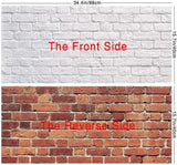 Allenjoy Double Sided 2 in 1 White Red Brick Wall Waterproof Paper Tabletop Backdrop - Allenjoystudio