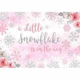 Allenjoy A Little Snowflake is on the way Backdrop for Baby Shower