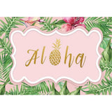 Allenjoy Aloha Pineapple Leaves Pink Backdrop for Party