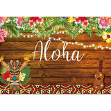 Allenjoy Aloha Tiki Luau Party Tropical Flower Backdrop
