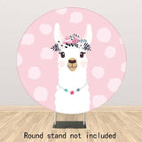 Allenjoy Alpaca Pink Round Backdrop - Allenjoystudio