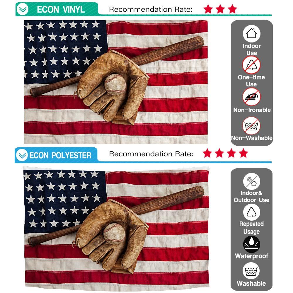 Allenjoy American Flag Baseball Glove Backdrop for Independence Day - Allenjoystudio