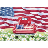 Allenjoy American flag Car Meadow Flower for July of 4th Independence Day