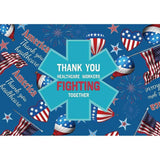 Allenjoy American Flag Fireworks Backdrop Thank you Healthcare Workers Fighting Together