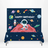 Allenjoy Astronaut Outer Space Backdrop Tablecloth