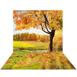 Allenjoy Autumn Backdrop for Photo Studio Withered Trees Forest Park Background