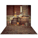 Allenjoy Barrels Wine Outdoor Tree Autumn Backdrop - Allenjoystudio
