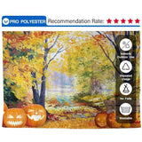 Allenjoy Oil Painting Fall Forest Backdrop Maple Leave Pumpkin - Allenjoystudio