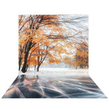 Allenjoy Autumn Natural Frozen River Photography Backdrop - Allenjoystudio