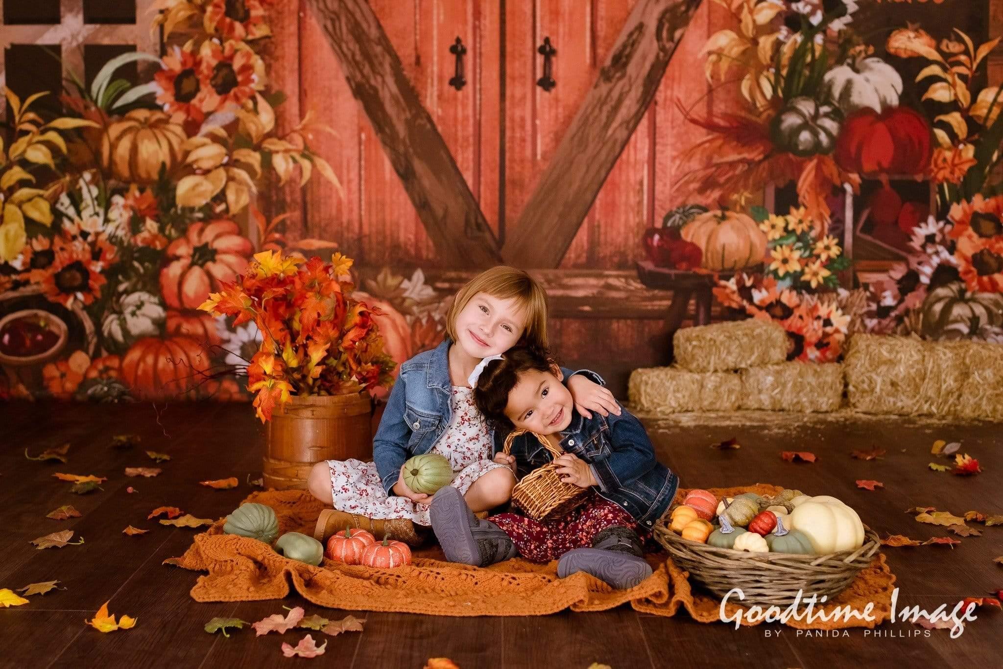 Allenjoy Autumn Kuraya Door Pumpkin Backdrop Hand-Painted for Thanksgivingday  Photography - Allenjoystudio