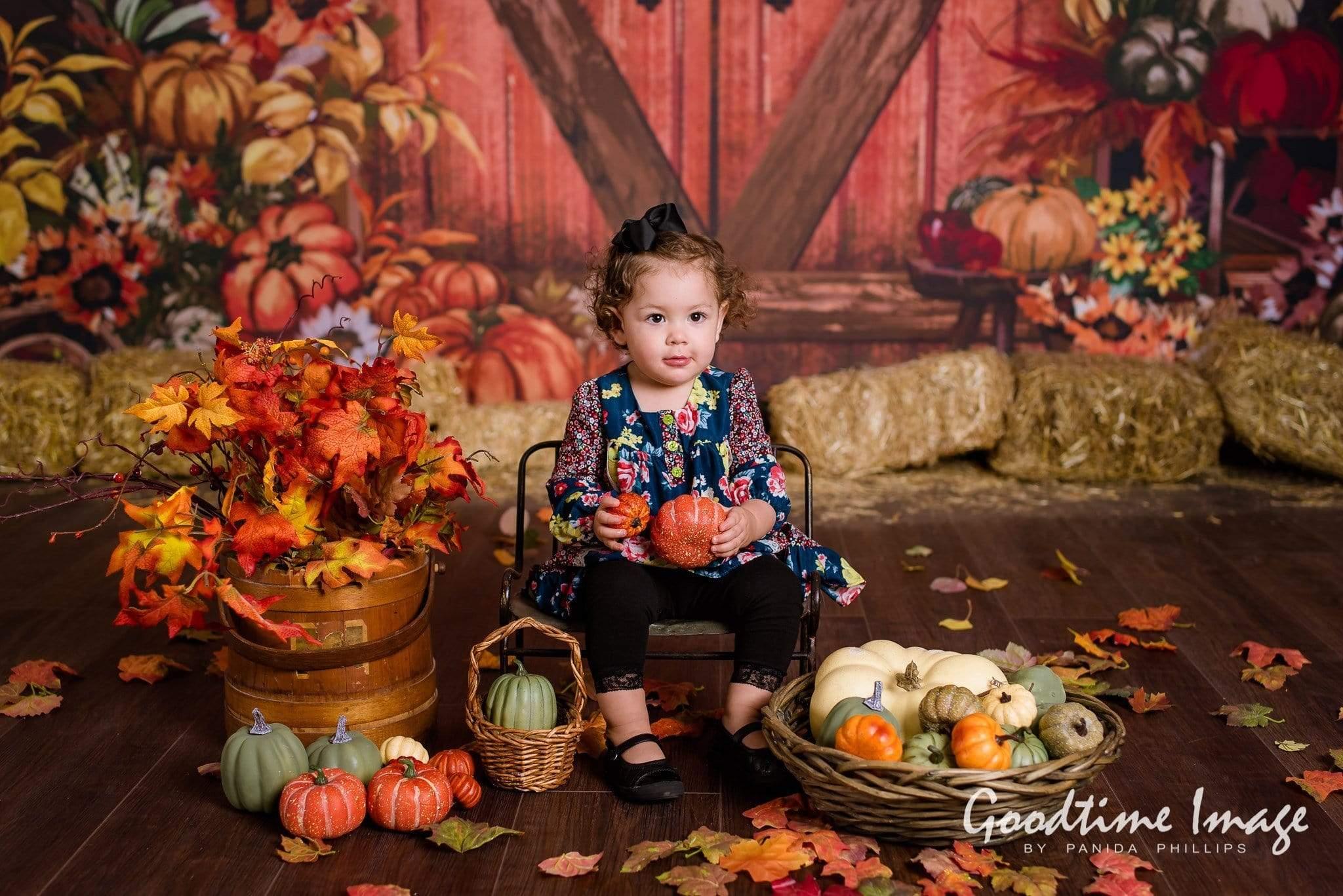 Allenjoy Autumn Kuraya Door Pumpkin Backdrop Hand-Painted for Thanksgivingday  Photography - Allenjoystudio