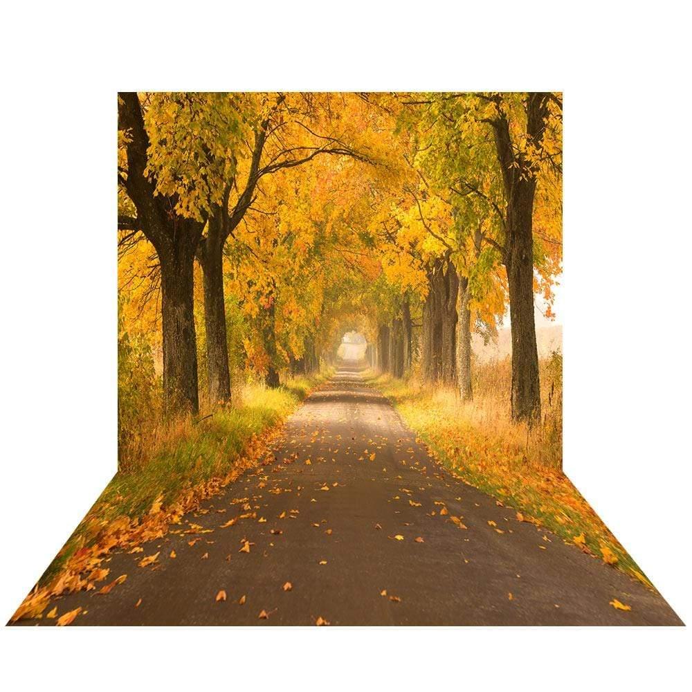 Allenjoy Autumn Forest Path Fall Maple Tree Backdrop - Allenjoystudio