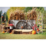 Allenjoy Thanksgiving Day Wheel Pumpkin Farm Harvest Backdrop