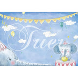 Allenjoy Baby Elephant Hand Painted Cloud Welcome Flag for Baby Shower 1st Birthday - Allenjoystudio