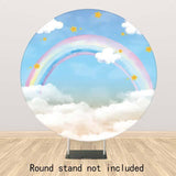 Allenjoy Baby Shower Cloud Rainbow Round Backdrop - Allenjoystudio