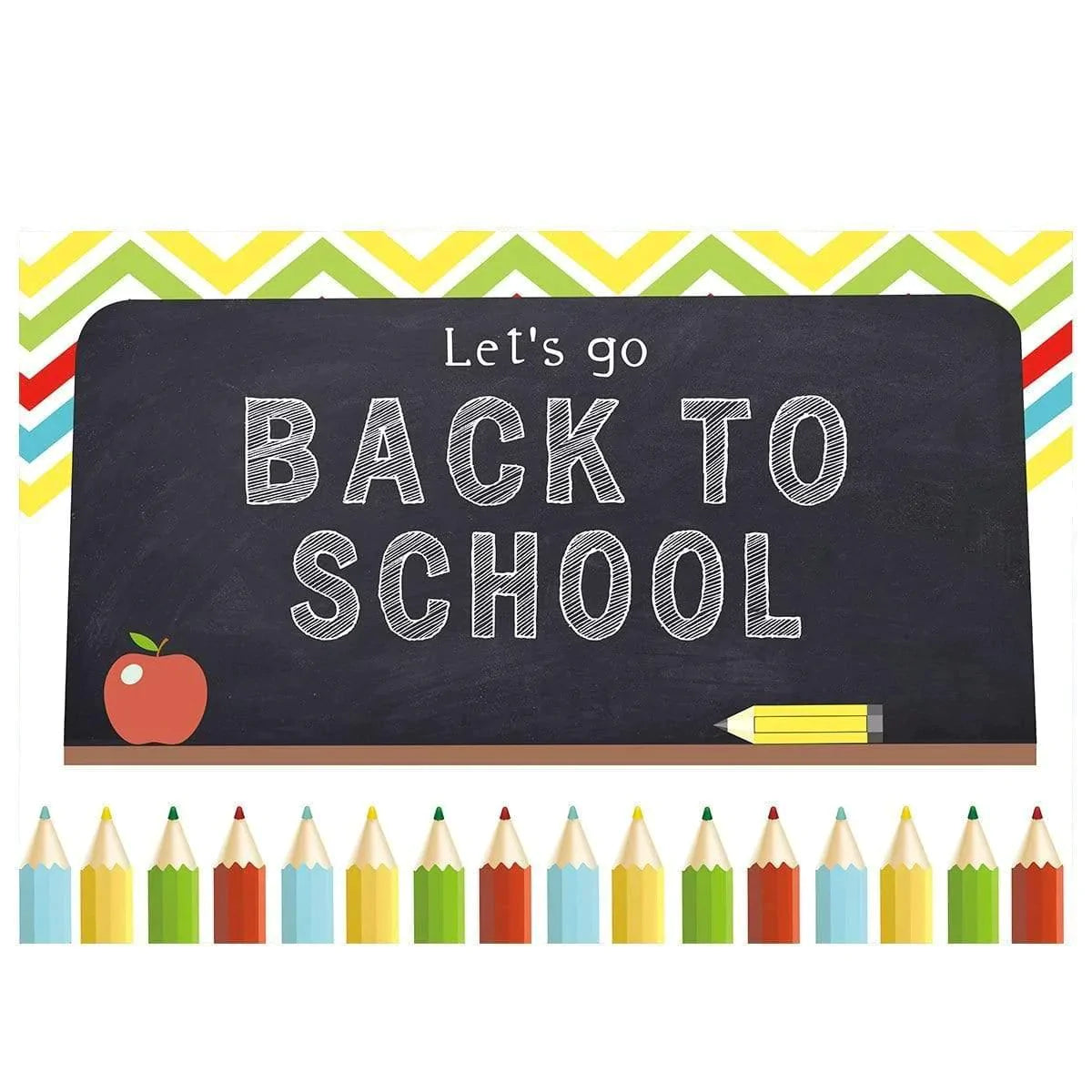 Allenjoy Back to school Backdrop Colorful Pencils Chalkboard Background - Allenjoystudio