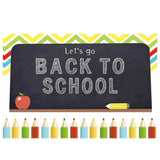 Allenjoy Back to school Backdrop Colorful Pencils Chalkboard Background