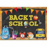 Allenjoy Back to School Bus Pencil Chalkboard Backdrop