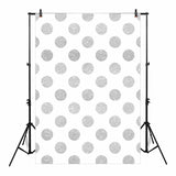 Allenjoy Backdrop Background of White Backdrop with Silver Sequin Dots Dropback