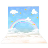 Allenjoy Blue Sky White Cloud Rainbow Painting Backdrop - Allenjoystudio