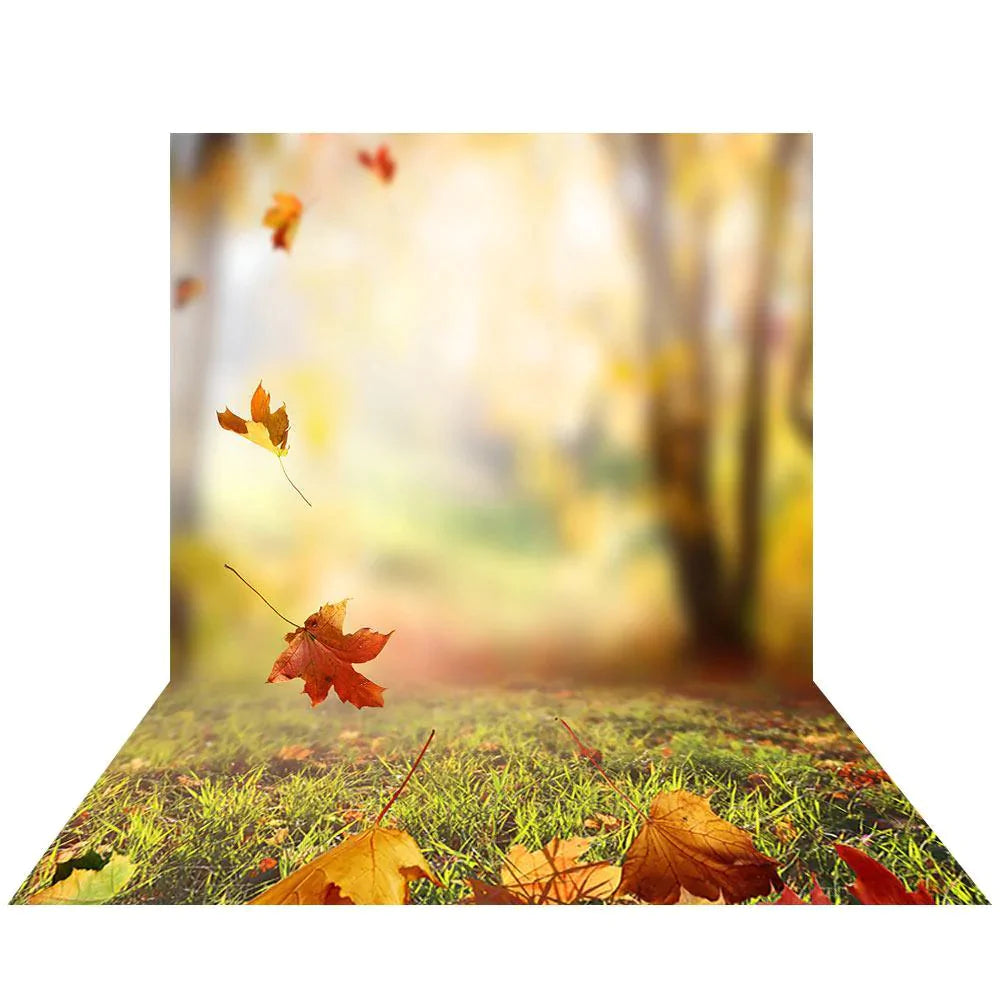 Allenjoy Autumn Falling Leaves for  Photography Blurry Backrop - Allenjoystudio