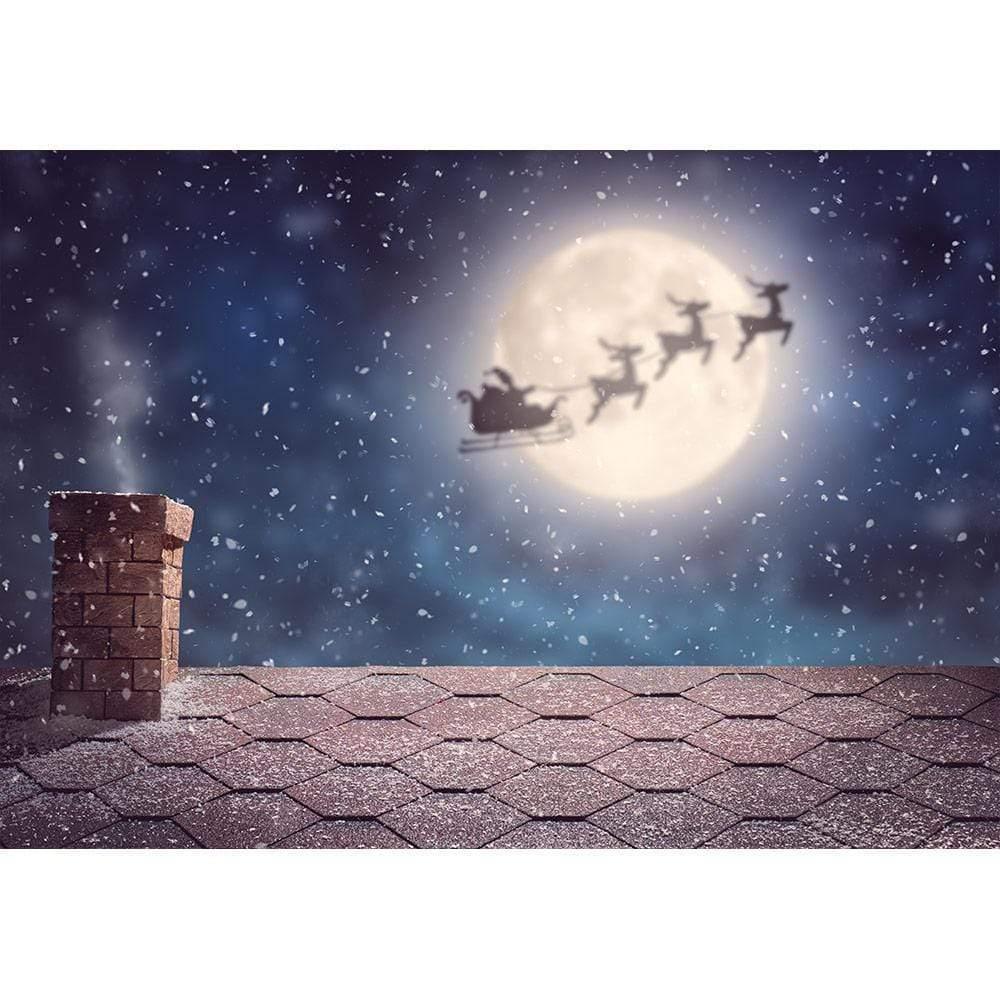 Allenjoy Christmas Santa Claus in the Night Starry Sky Backdrop - Allenjoystudio