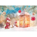 Allenjoy Christmas New Year Bokeh Snowman Snowflake Backdrop