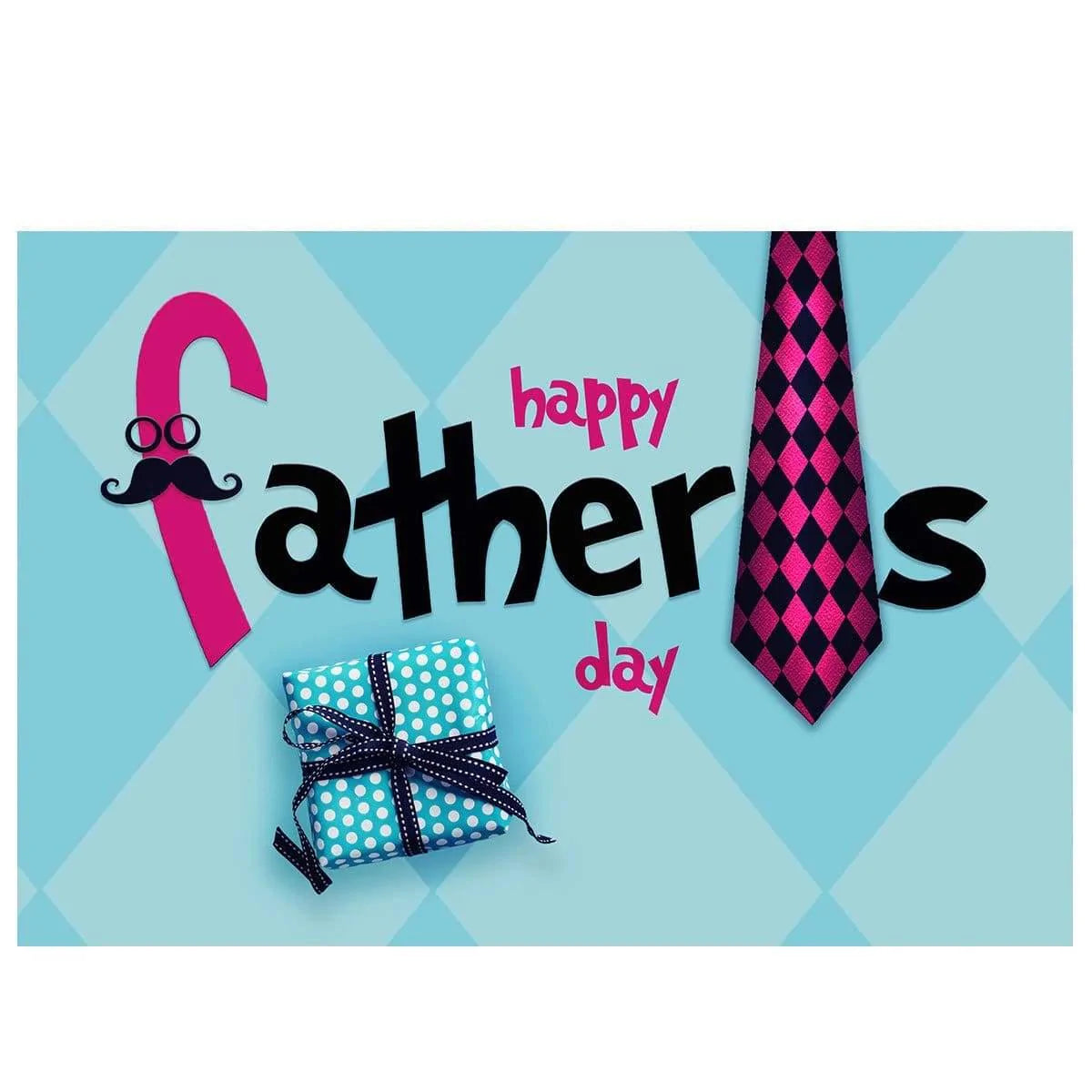 Allenjoy Father's Day Blue Lattice Gift Tie Backdrop - Allenjoystudio