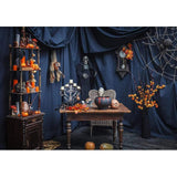 Allenjoy Halloveen Gloomy Witch House Pumpkin Spider Backdrop