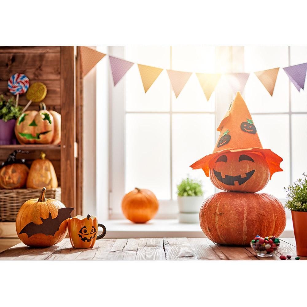 Allenjoy Halloween Carving Pumpkin Window Backdrop for Children - Allenjoystudio
