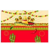 Allenjoy Mexican Backdrop Cinco Cactus Colorful Banner for Festival