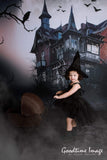 Allenjoy Halloween Castle Fullmoon Bat Gloomy Backdrop - Allenjoystudio