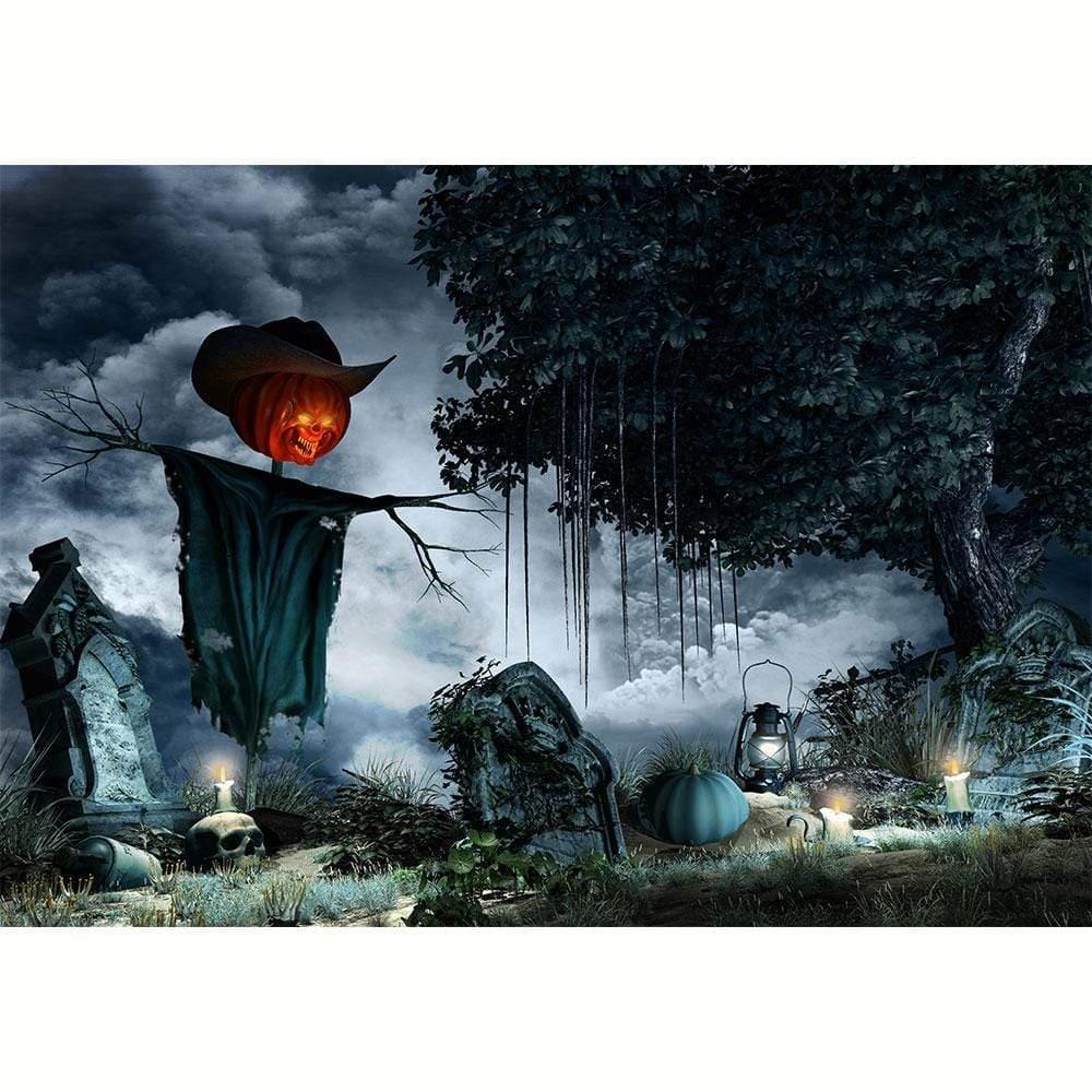 Allenjoy Halloween Night Seceb Grave Photographic Backdrop - Allenjoystudio