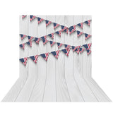 Allenjoy Independence Day Triangle National Flag White Wood Backdrop