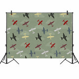 Allenjoy Backdrop of Photoshoot Retro Aircraft Patterns for Children Photocall
