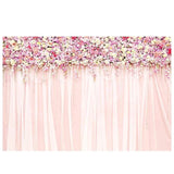 Allenjoy Pink Floral Flower Curtains wall for Bridal Shower