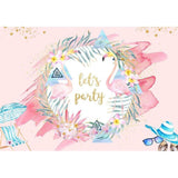 Allenjoy Pink Painting Flamingo Summer Let's Party Backdrop
