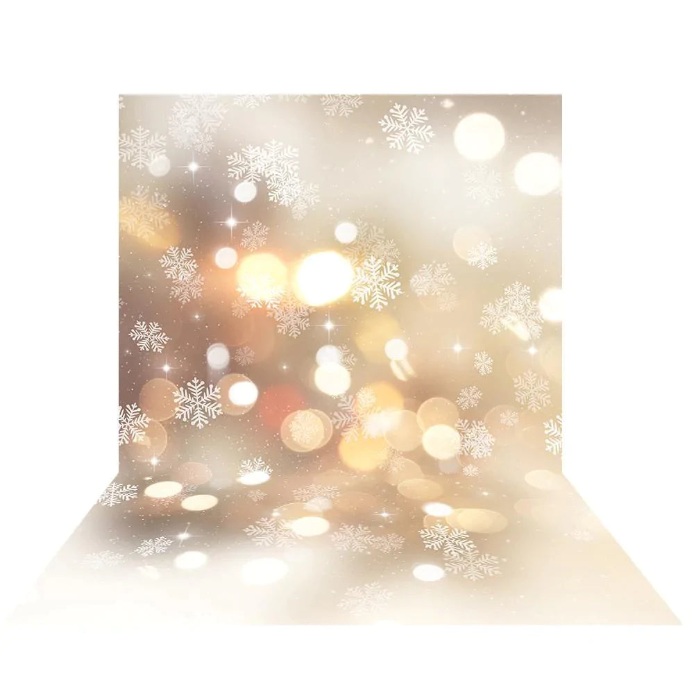 Allenjoy Snowflake Golden Bokeh Winter  Photography Backdrop - Allenjoystudio