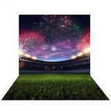 Allenjoy Backdrop Sports Fireworks over the Football Field