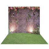 Allenjoy Brick Wall Grass Floor Wedding Photography Backdrop
