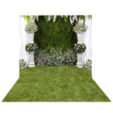 Allenjoy Wedding Stage White Vase Green Grass Photograpy Backdrop - Allenjoystudio
